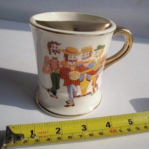 Vintage Enesco Mustache Mug with Gold Gilding